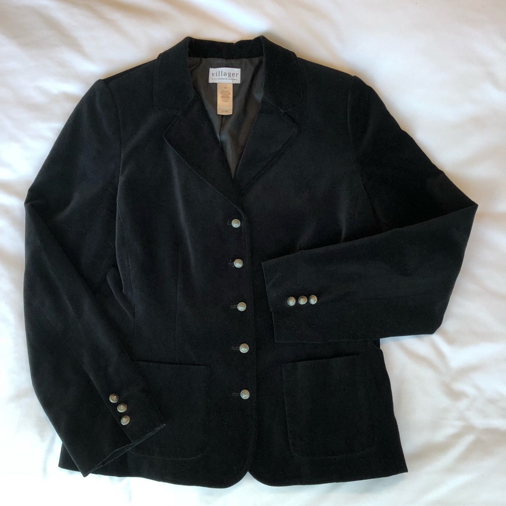 Villager black velvet blazer/jacket